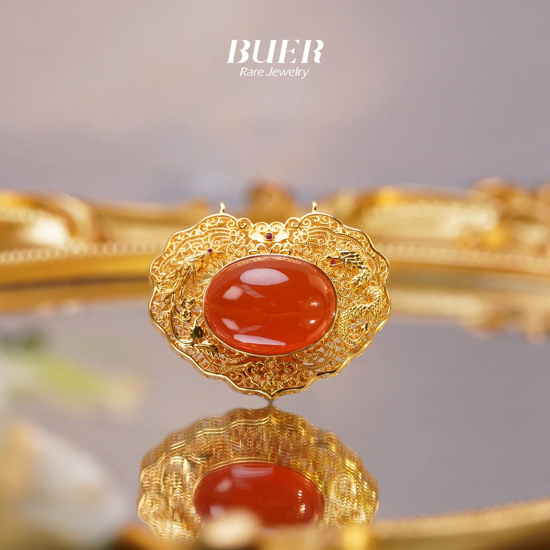 【不二】南红18K金吊坠