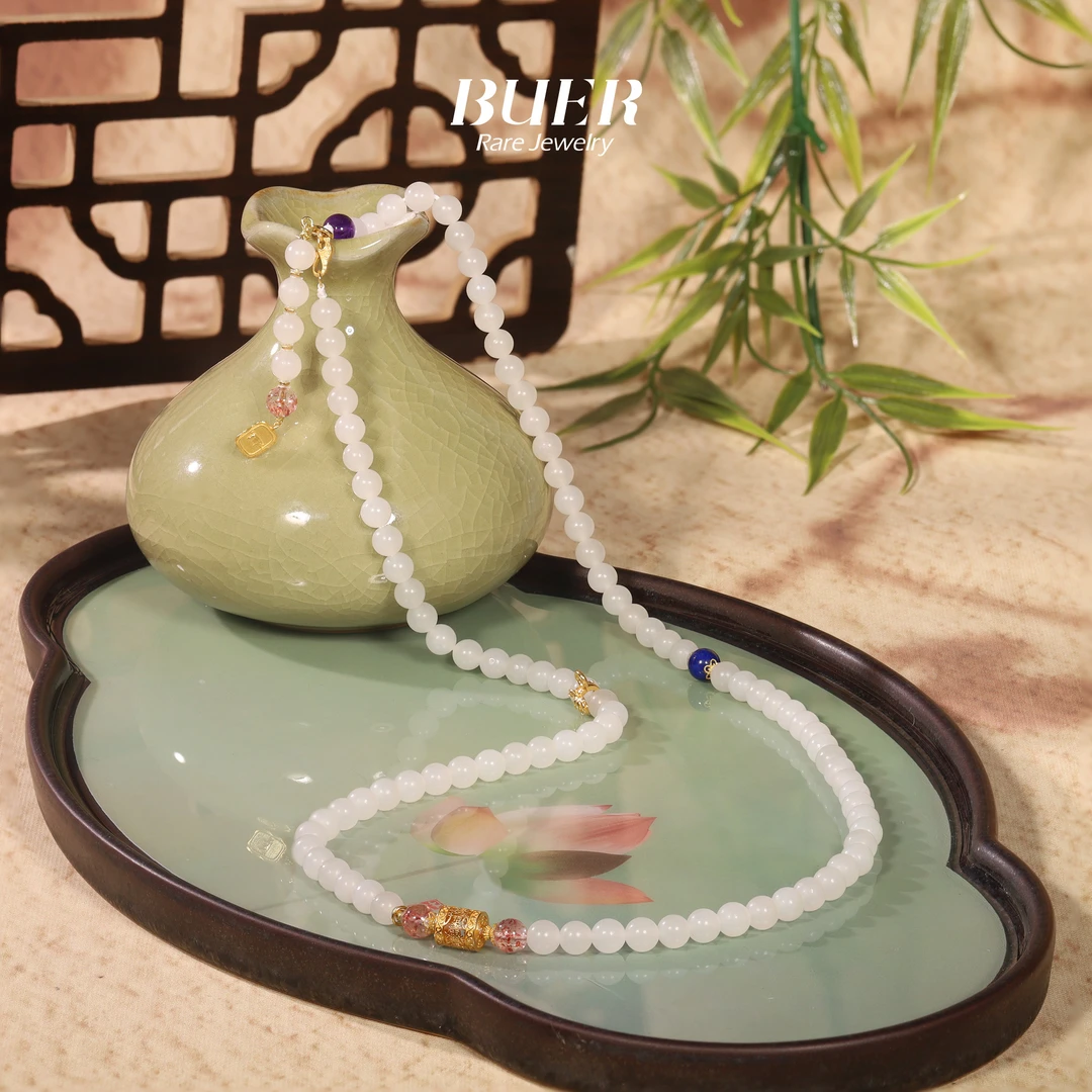 【不二】和田白玉18k金DIY项链妈妈链