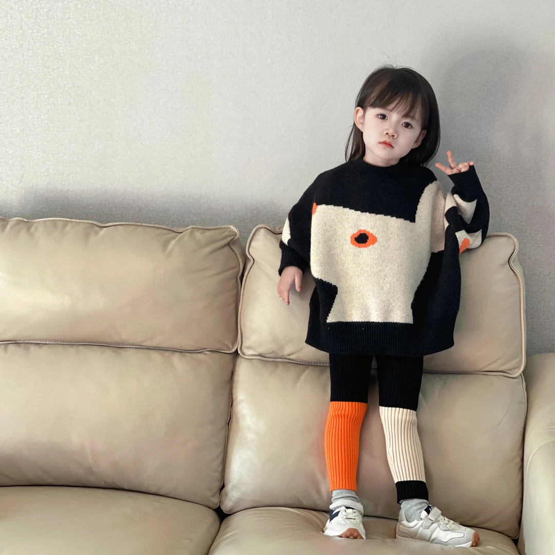 空空子.Studio【袋鼠采松果】加厚毛衣套装儿童秋冬女童套头毛衫