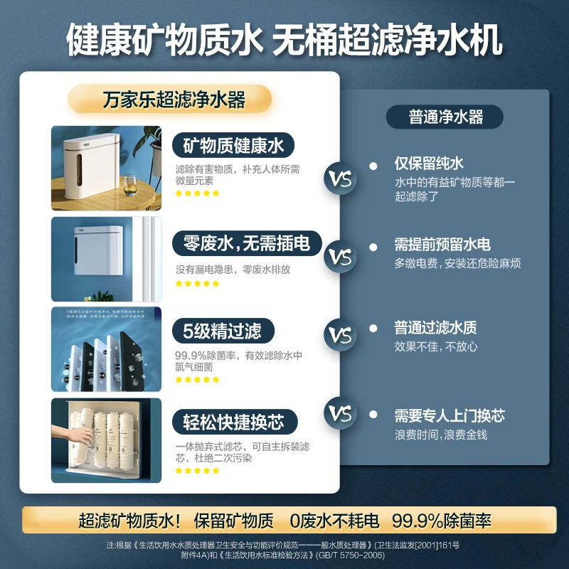 【旗舰直营】CHU-01-2.0T超滤净水器家用厨房自来水过滤器净水机