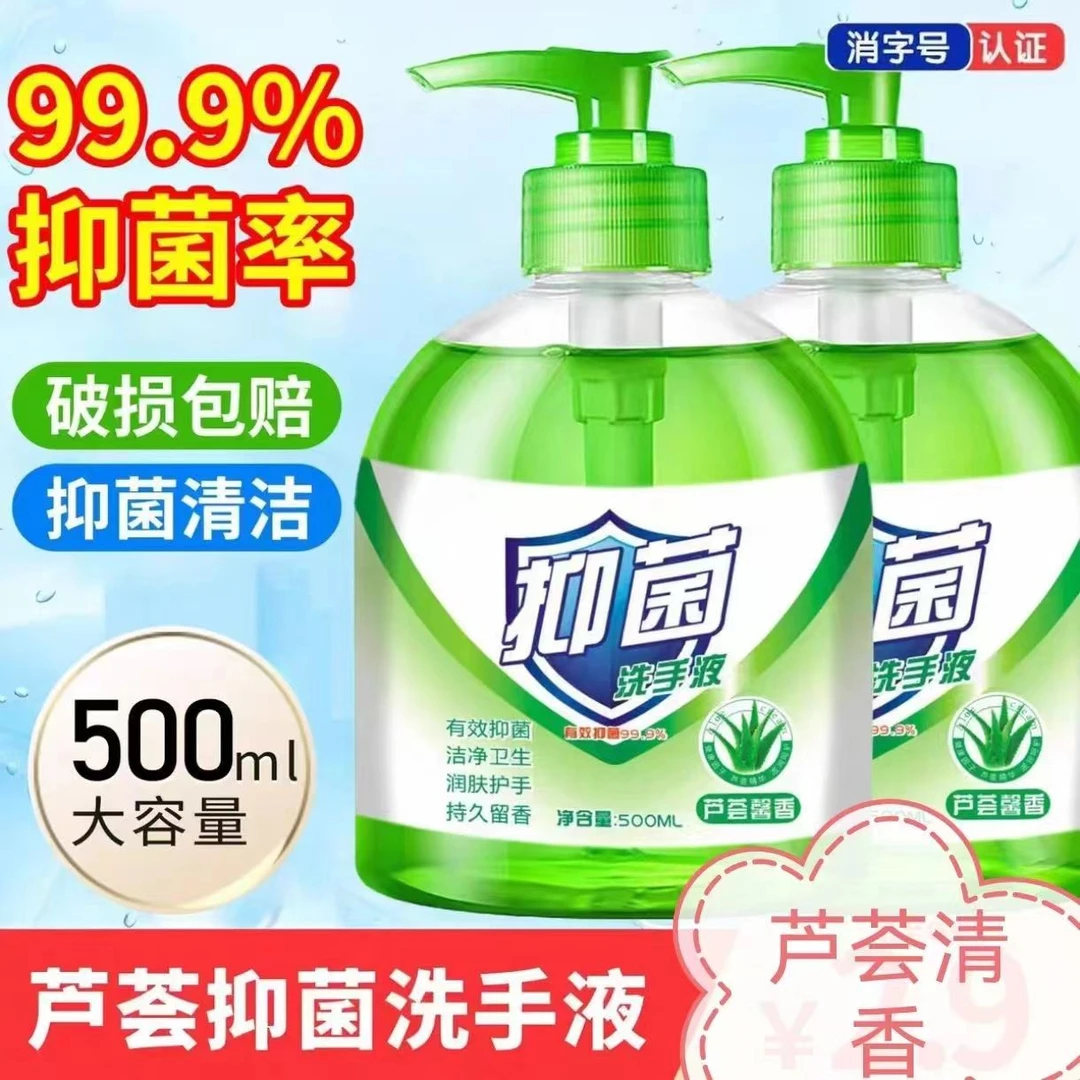 芦荟抑菌洗手液瓶清香型消毒保湿儿童泡沫瓶装护手留香家用