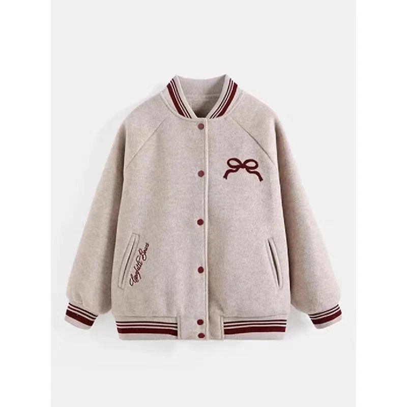 【丫丫童品】C丫丫搭配女中大童秋冬款夹棉加厚韩版女孩棒球服套装