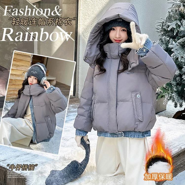 【丫丫童品】女童休闲连帽棉服保暖外套F712