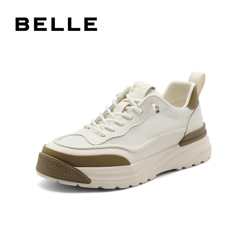 百丽潮流网面透气运动男鞋夏季新品轻便厚底一脚蹬休闲鞋A1647BM4