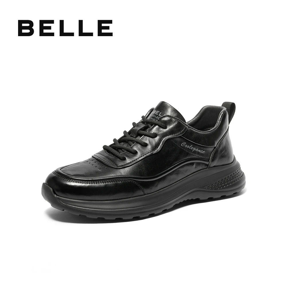 百丽轻盈厚底休闲健步鞋男秋季新品牛皮爸爸鞋商务运动鞋A1717CM4