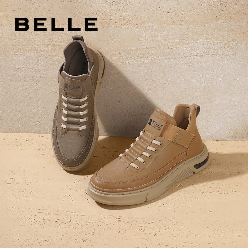 百丽复古潮搭休闲鞋男2024年新商场同款厚底舒适工装板鞋8CV01DM3