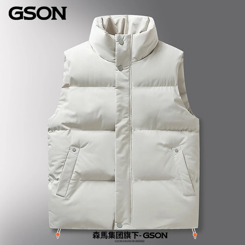GSON冬季棉简约男加厚保暖背心韩版潮流坎肩外搭百搭外套