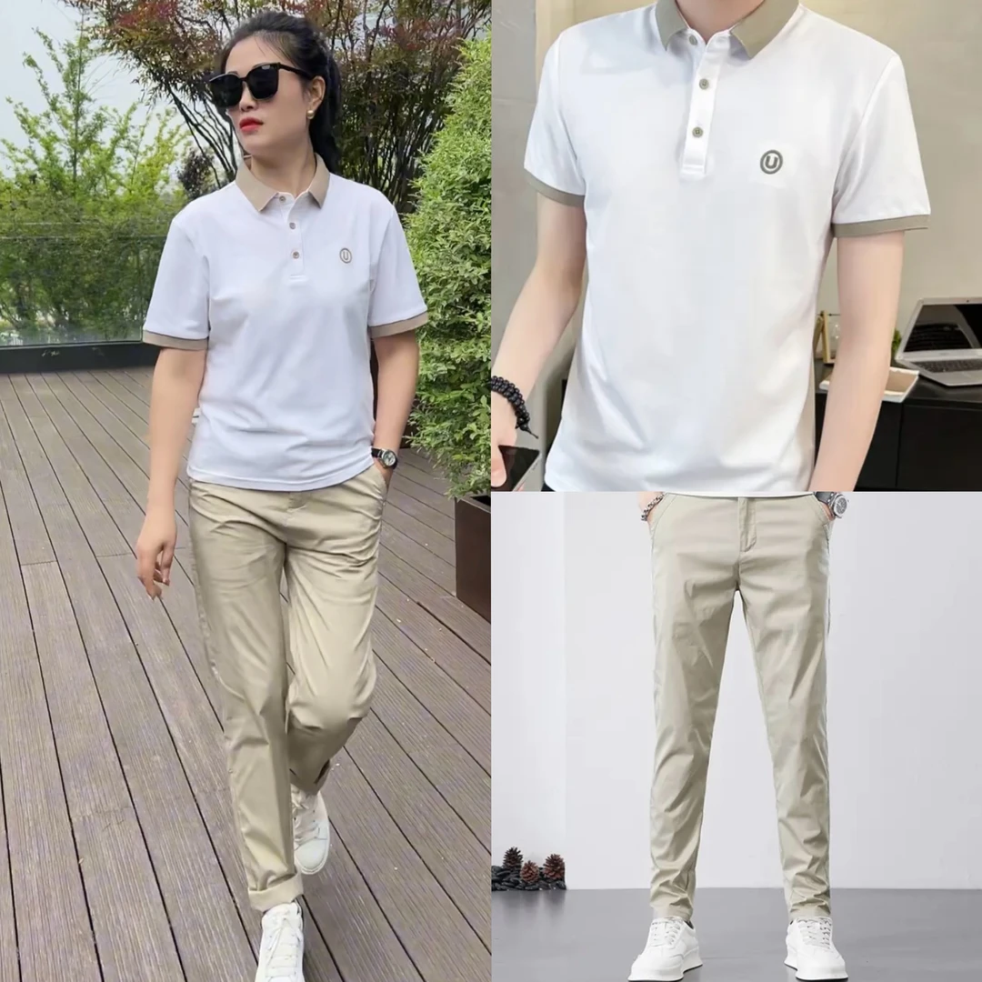夏季男装男士套装翻领潮流polo衫休闲裤男潮流男士夏装套装