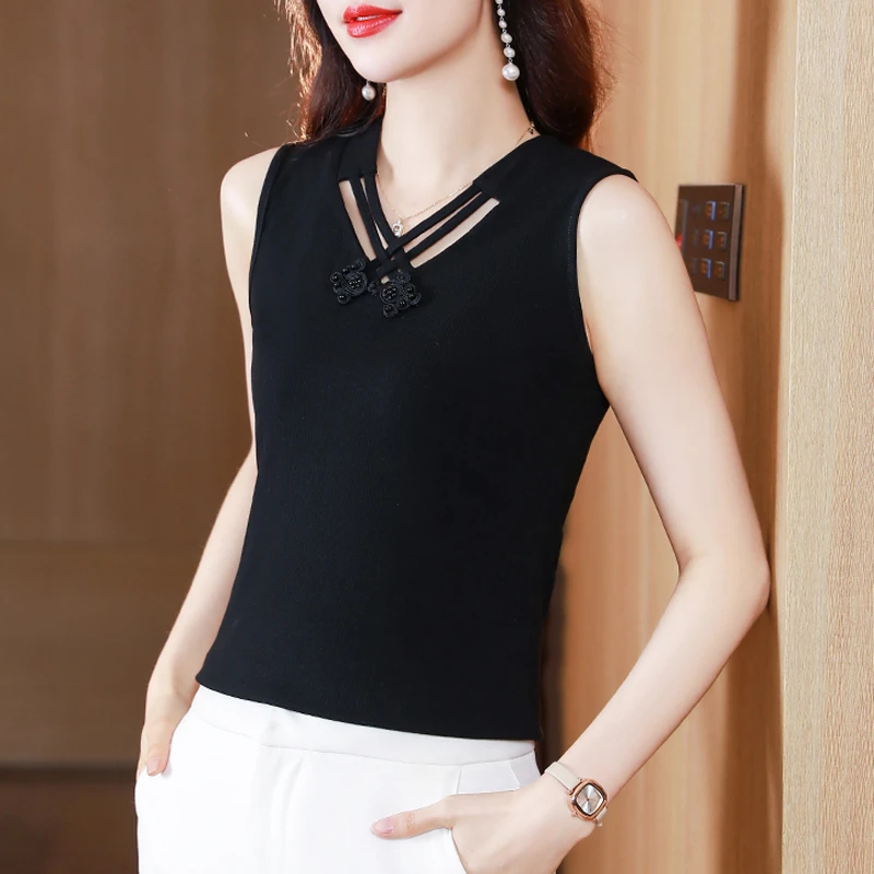 莫代尔棉夏季重工钉珠吊带背心女大码修身外穿内搭打底衫上衣