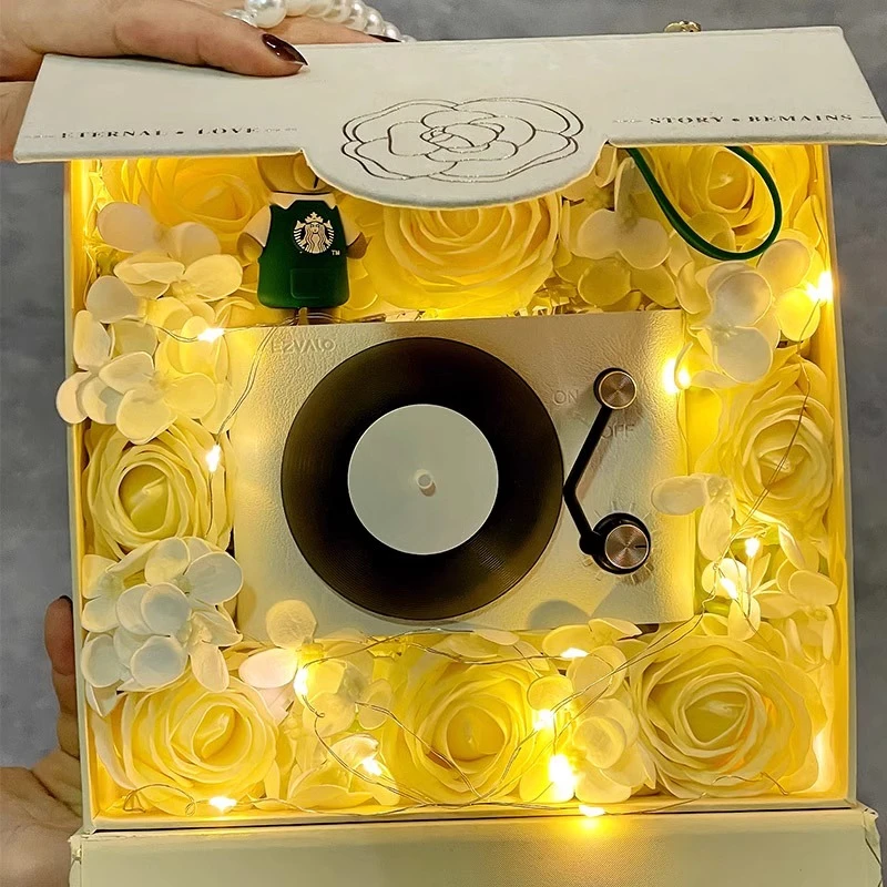 山茶花音乐礼盒三八妇女节礼物几光香薰音箱生日礼物女生送闺蜜