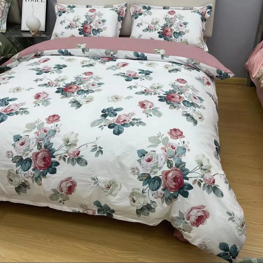 高品质60支铂金棉工艺款四件套轻奢印花美式欧式印花（香缇娜）