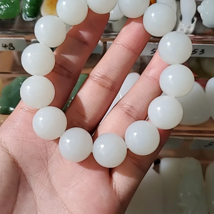 和田玉颈饰未镶嵌新疆和田玉15mm手串（活动价）