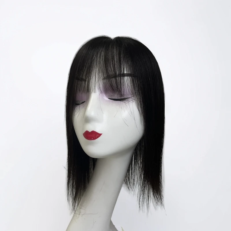 新品全真人发丝轻薄透气自然纯欲减龄气质全真发补发片