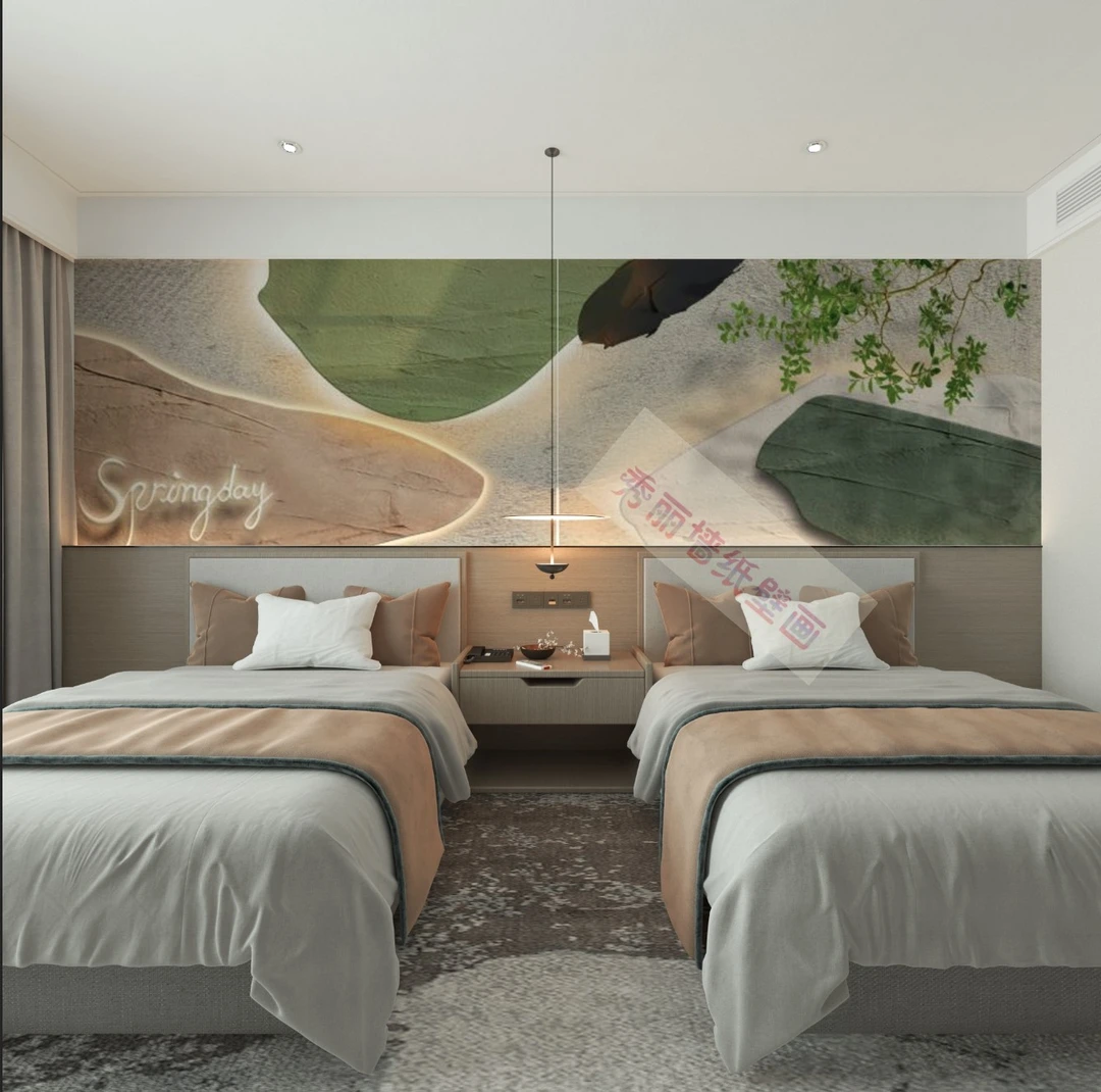 床头背景墙贴纸卧室中式墙贴房间墙壁贴画墙画壁纸自粘墙纸壁画