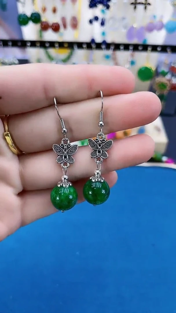 【闪购商品】翡翠耳饰银S925镶嵌055