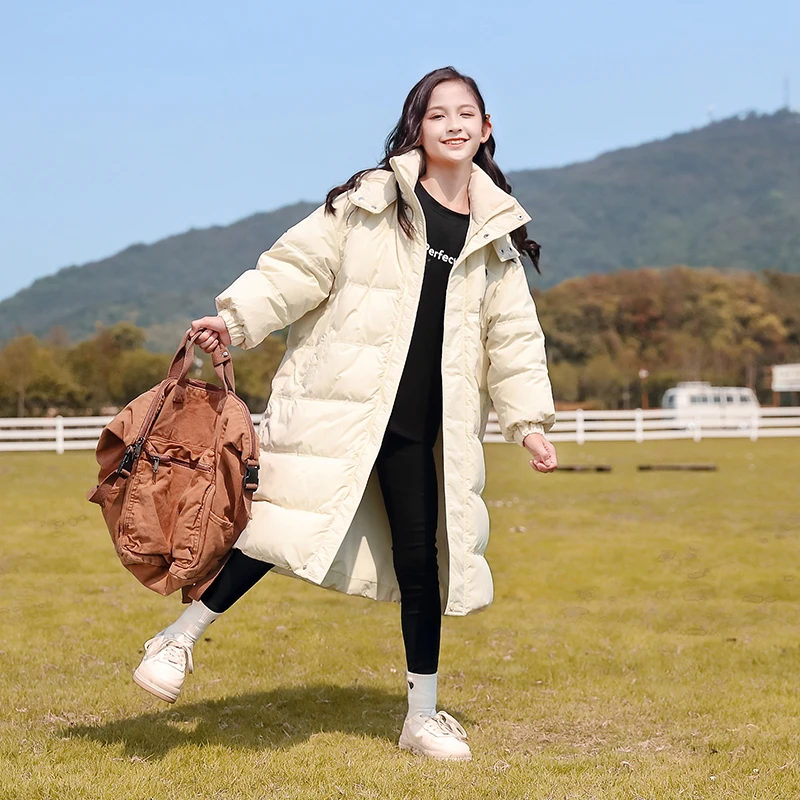 女童羽绒服中长款2022新款儿童冬季洋气加厚保暖外套冬装22490