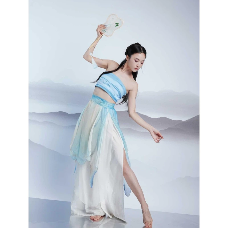 ROUR原创敦煌飞天舞蹈服女飘逸仙气汉唐风演出服艺考古风表演服