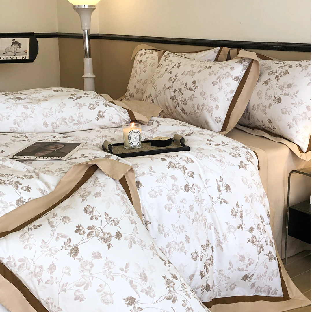 保暖天花板【M7-弗洛拉】碳瓷磨毛/PimA棉480T四件套/秋冬加厚美式