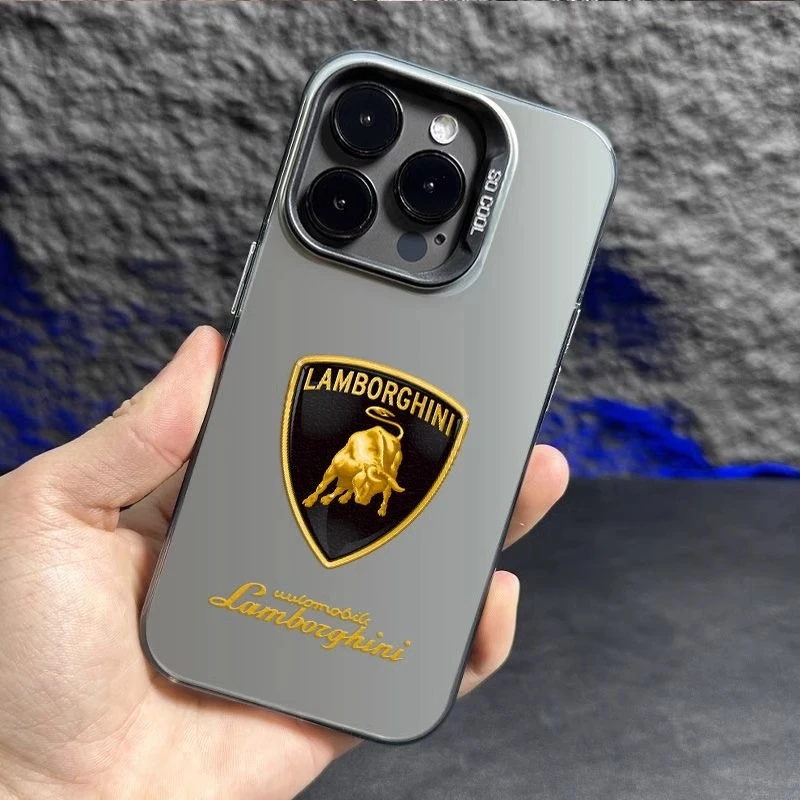 ins兰博基尼适用苹果15promax手机壳潮牌14pro高级感潮酷磨砂防摔