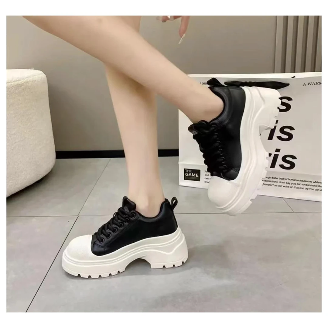 冬季新款潮流松糕网里休闲鞋女款显脚小厚底休闲鞋 MD33112E48
