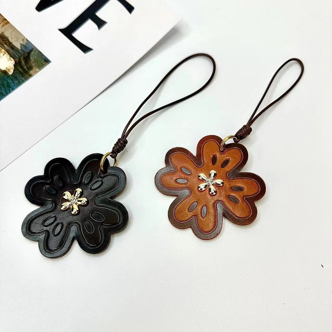 牛皮真皮手工花花包包挂件
