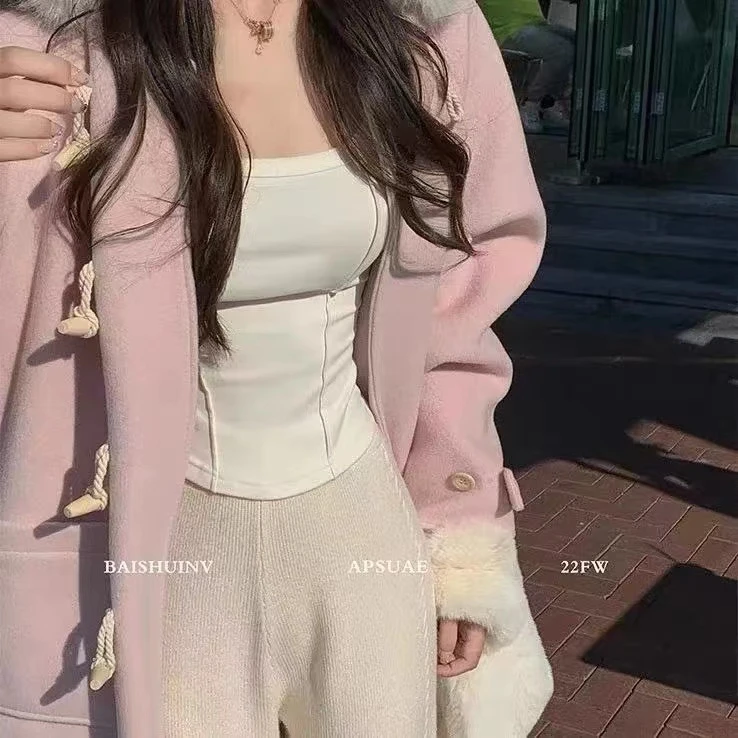 【现】好身材~#9204秋冬修身显瘦双面德容方领百搭长袖加厚T恤上衣