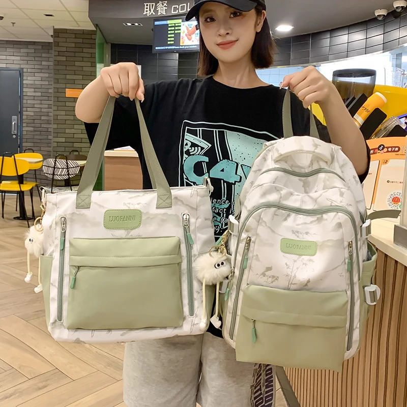 日系ins初中生高中学生书包女 可爱少女百搭大容量双肩包上课背包