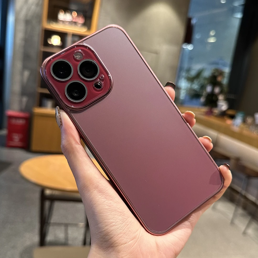 苹果15/14/13自带镜头膜PC简约超薄磨砂硬壳iPhone14promax手机壳