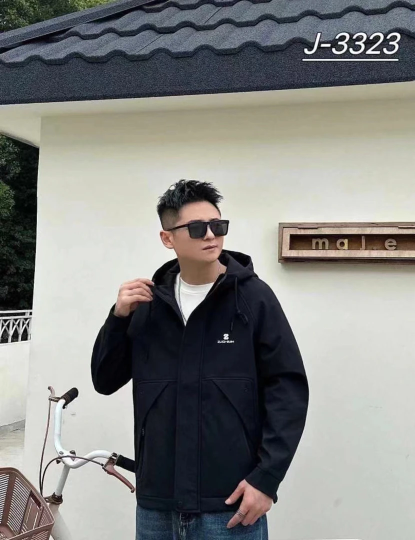 黑色.【SQY轻奢质感】一体暖绒软壳冲锋衣外套加厚情侣款Z-3323