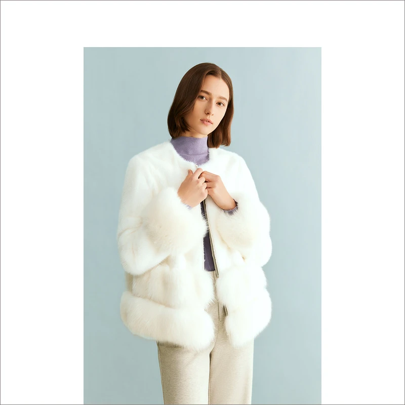 【皇冠整貂】YINER音儿奥莱女装2023冬新保暖高档皮草8C63509416