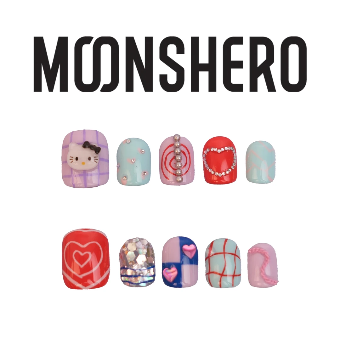 MOONSHERO/梦栖泺手工穿戴甲可爱时尚ins——童心未泯凯蒂猫0002