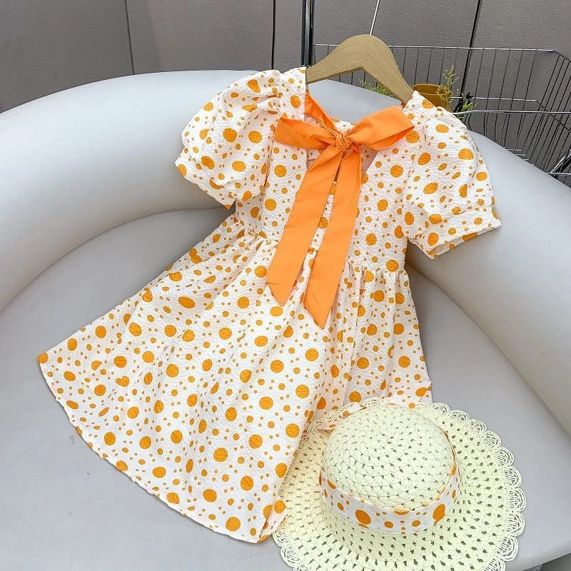 （送凉帽）女童夏装连衣裙2024新款儿童小女孩公主裙子仙女风夏季