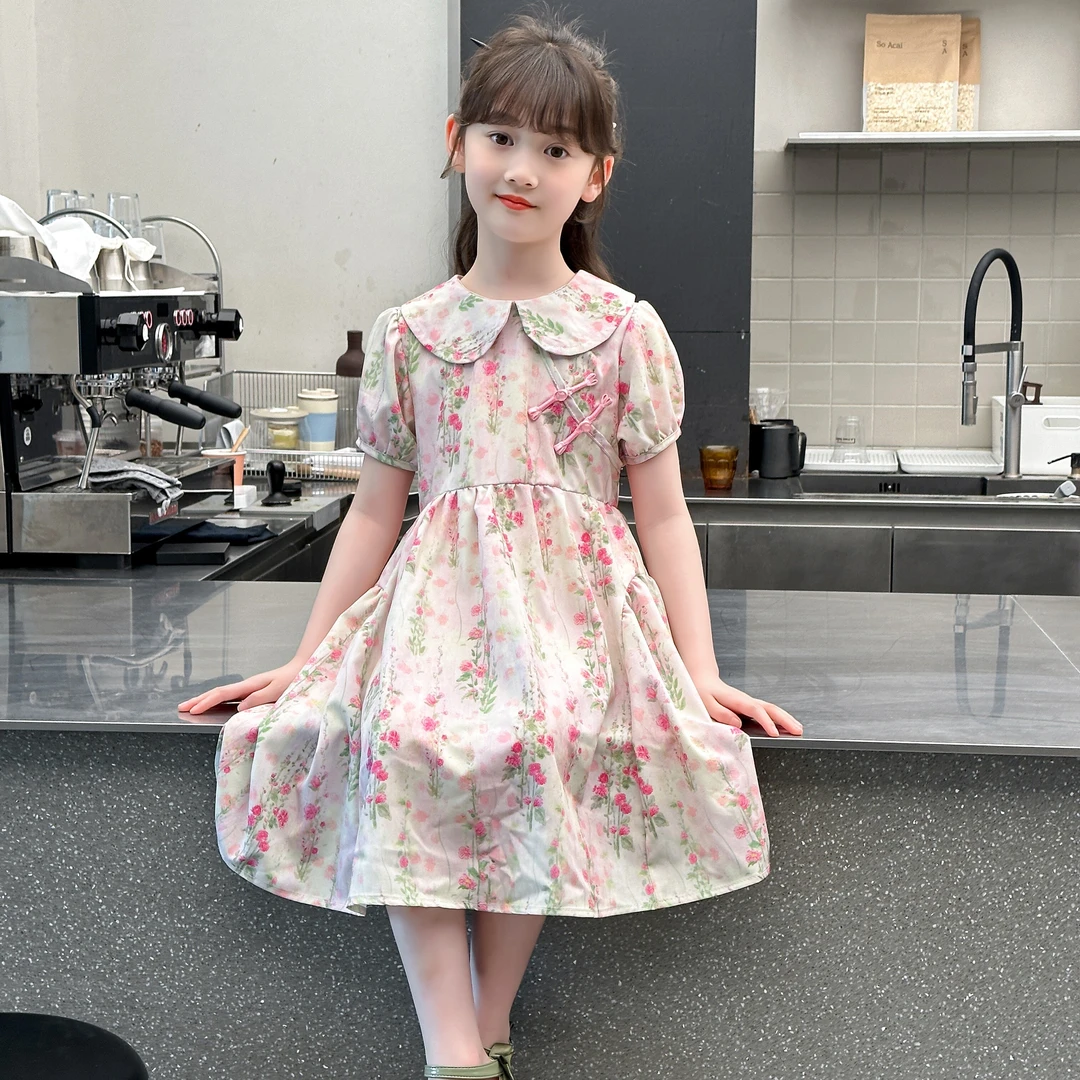 女童连衣裙夏款2025新款童装夏装网红中大JX童儿童装裙子