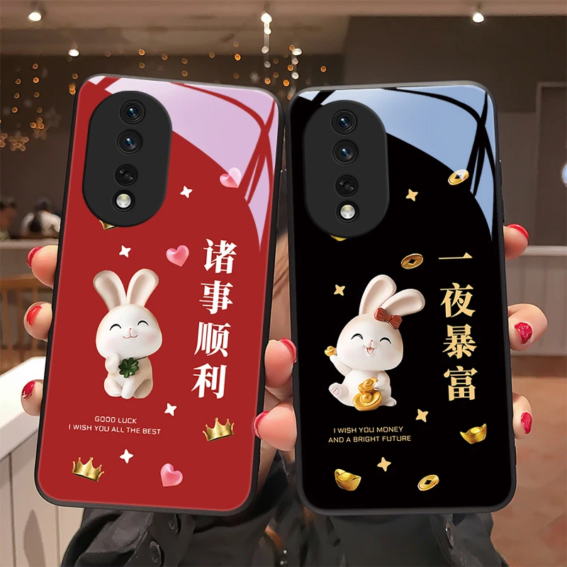 一夜暴富适用华为荣耀80手机壳荣耀80pro新年女款honor80se情侣款