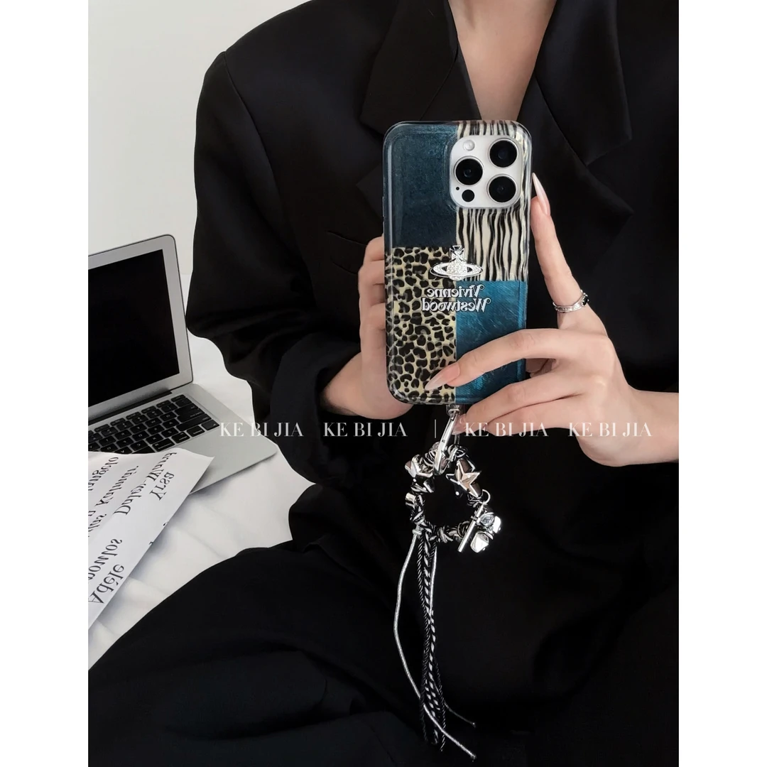 高级小众博主豹纹土星西太后防摔适用于苹果14promax16/15/13