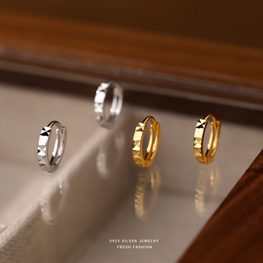 925银耳饰 碎冰冰耳环感耳圈养耳洞耳钉2025耳饰几何养耳耳扣