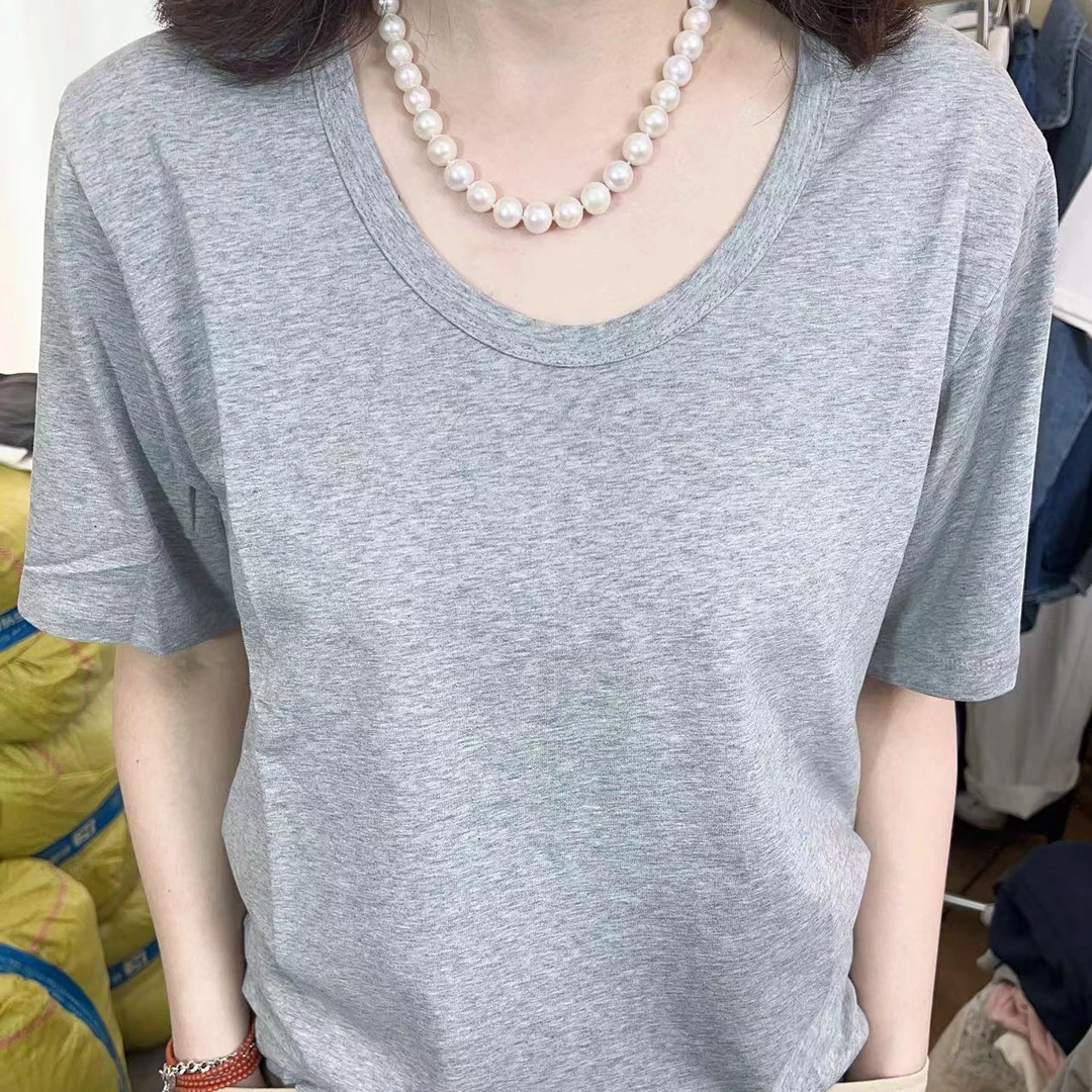 大俪家灰色打底衫打底衫t恤时尚休闲百搭夏季不规则no退换
