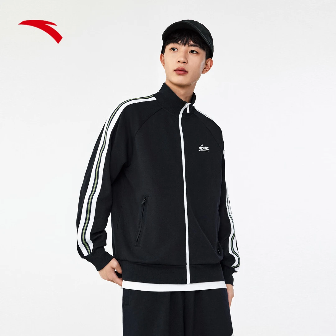 安踏针织运动外套男春夏新款潮流百搭立领开衫运动上衣152438706