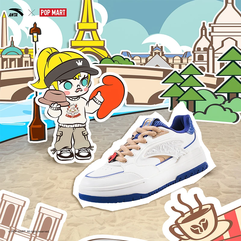 安踏×POP MART泡泡玛特MOLLY巴黎游-982男女休闲板鞋112518068X