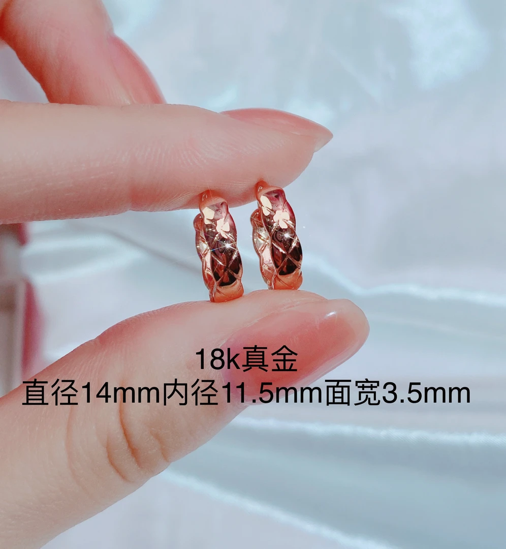 18k金耳饰（菱格耳饰）