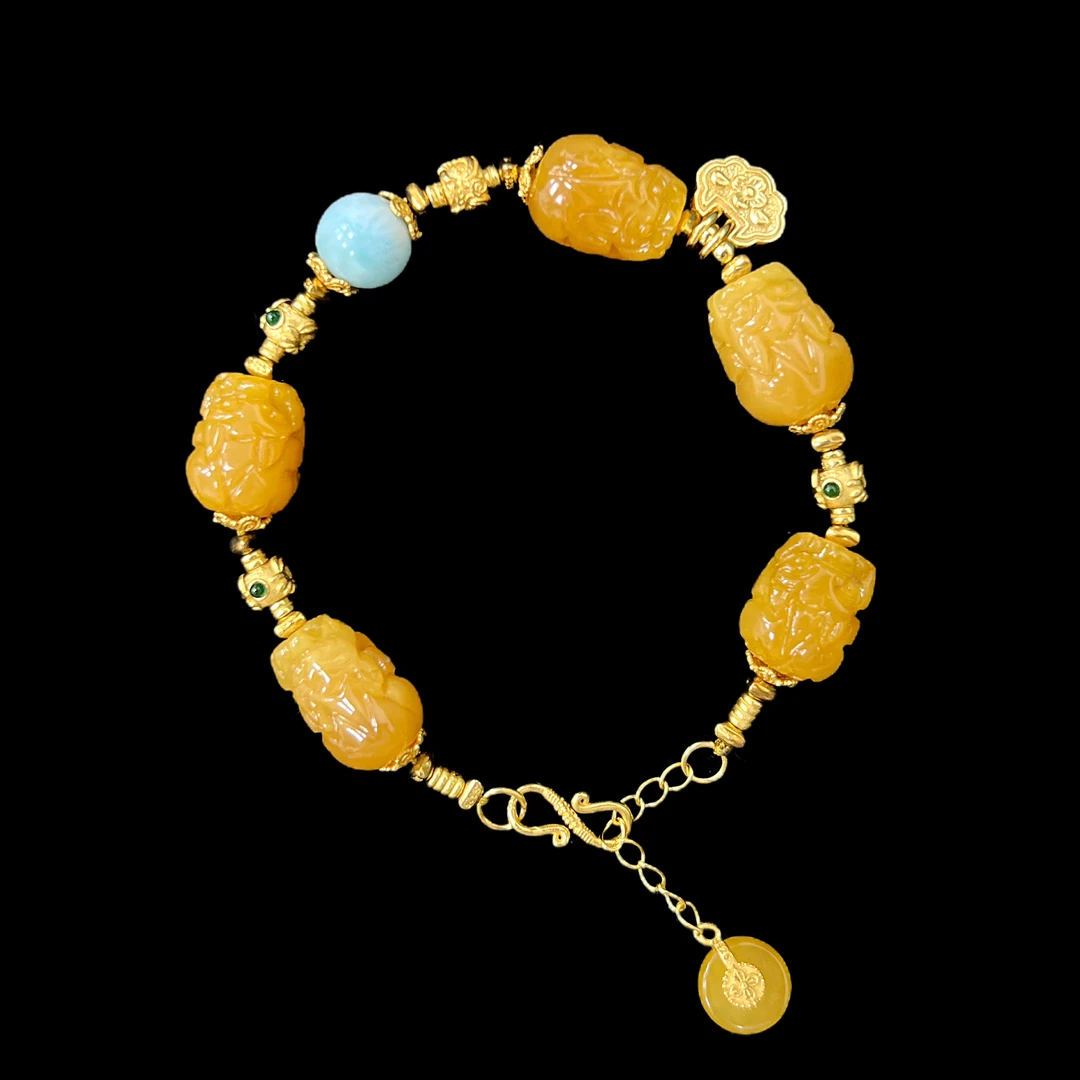 V3792蜜蜡手链孤品！