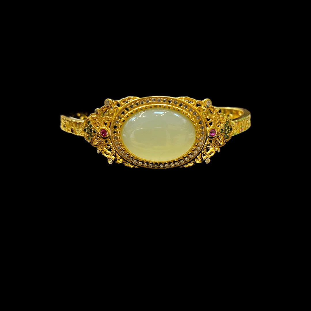 00291和田白玉手镯孤品