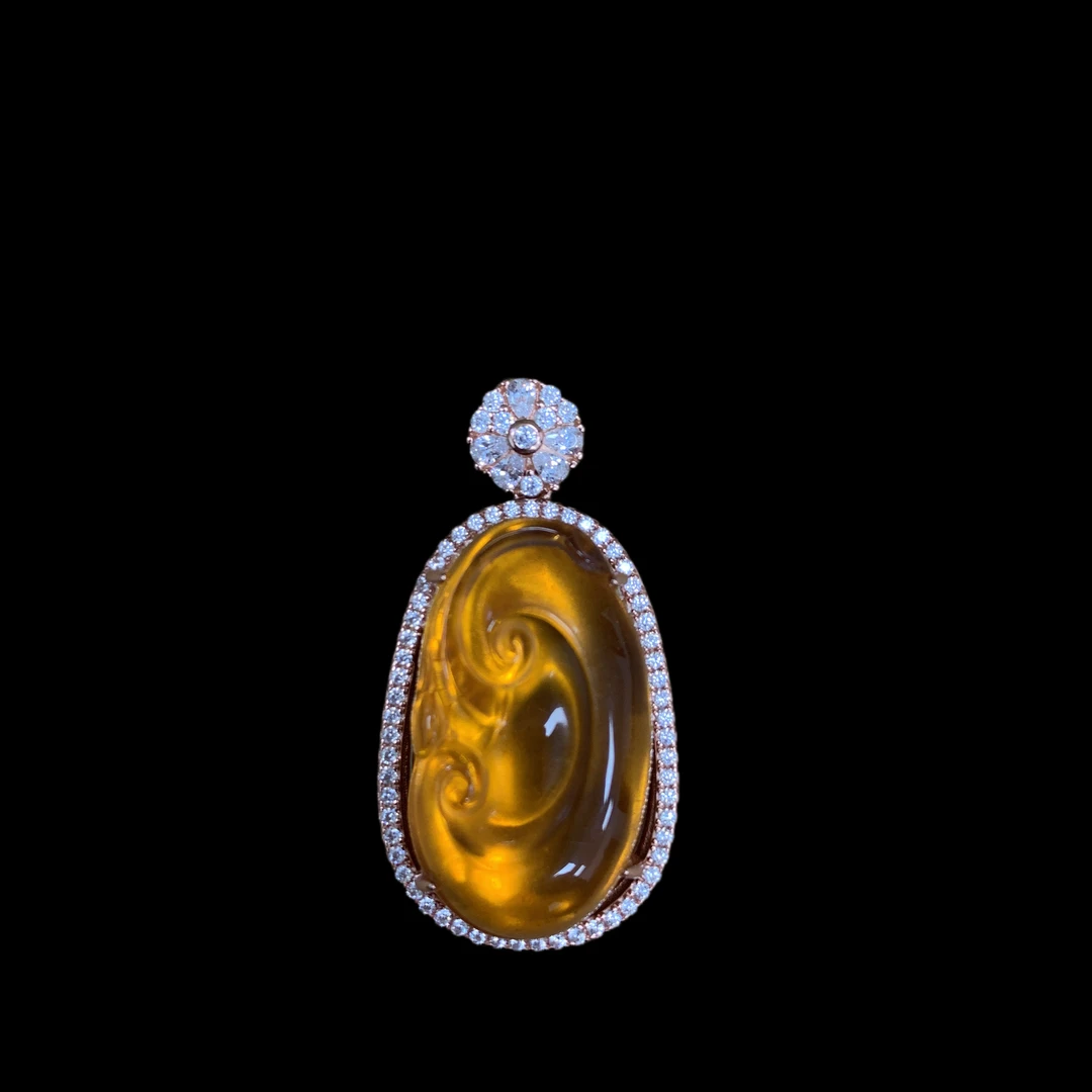 V4589琥珀吊坠 孤品