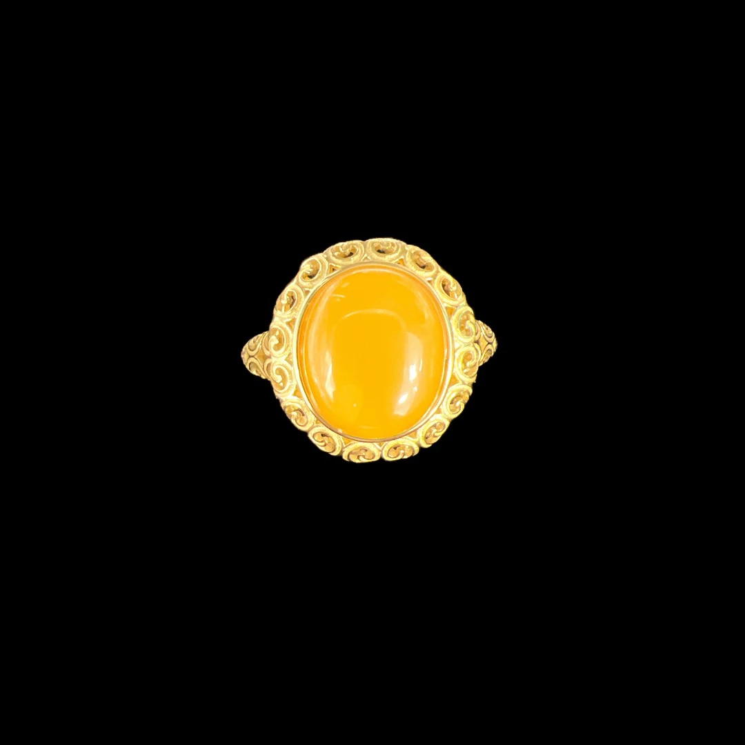 00354 蜜蜡戒指孤品！