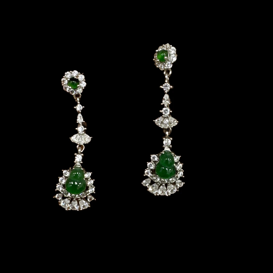 F0615翡翠耳坠孤品