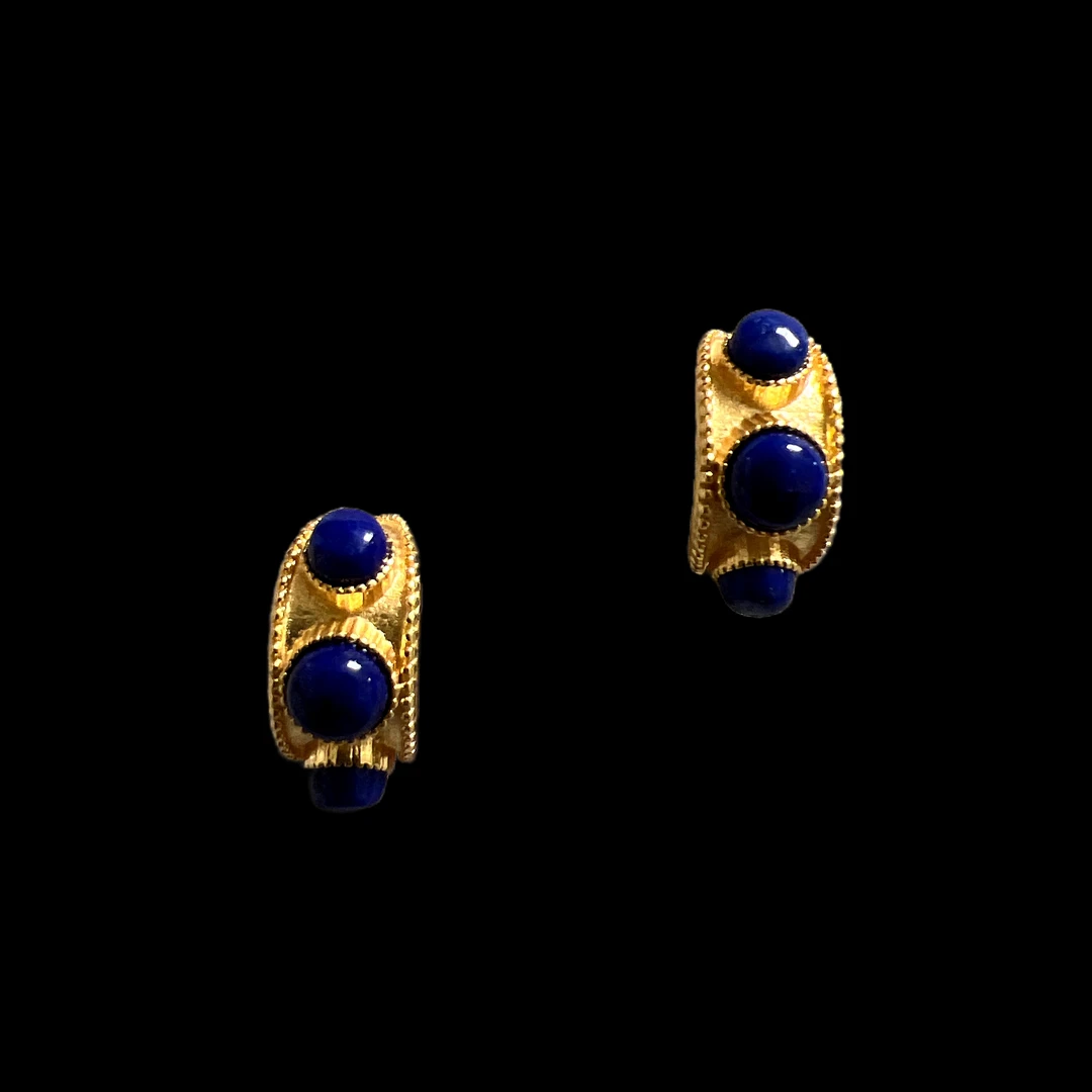 V1299青金石耳钉孤品！