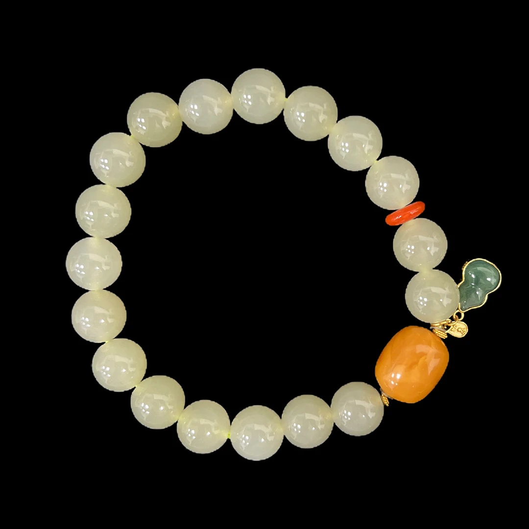 V4253和田玉手串孤品