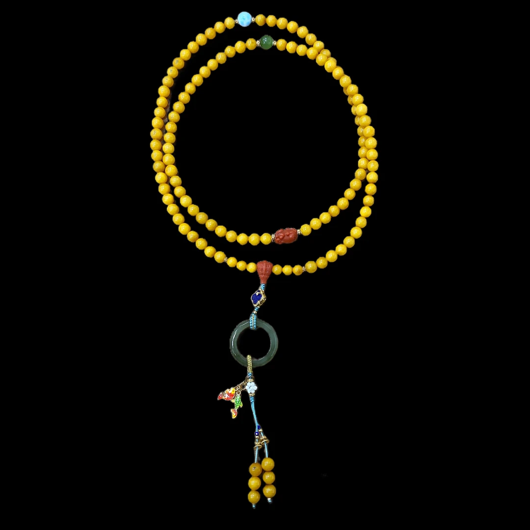 V3992蜜蜡项链孤品