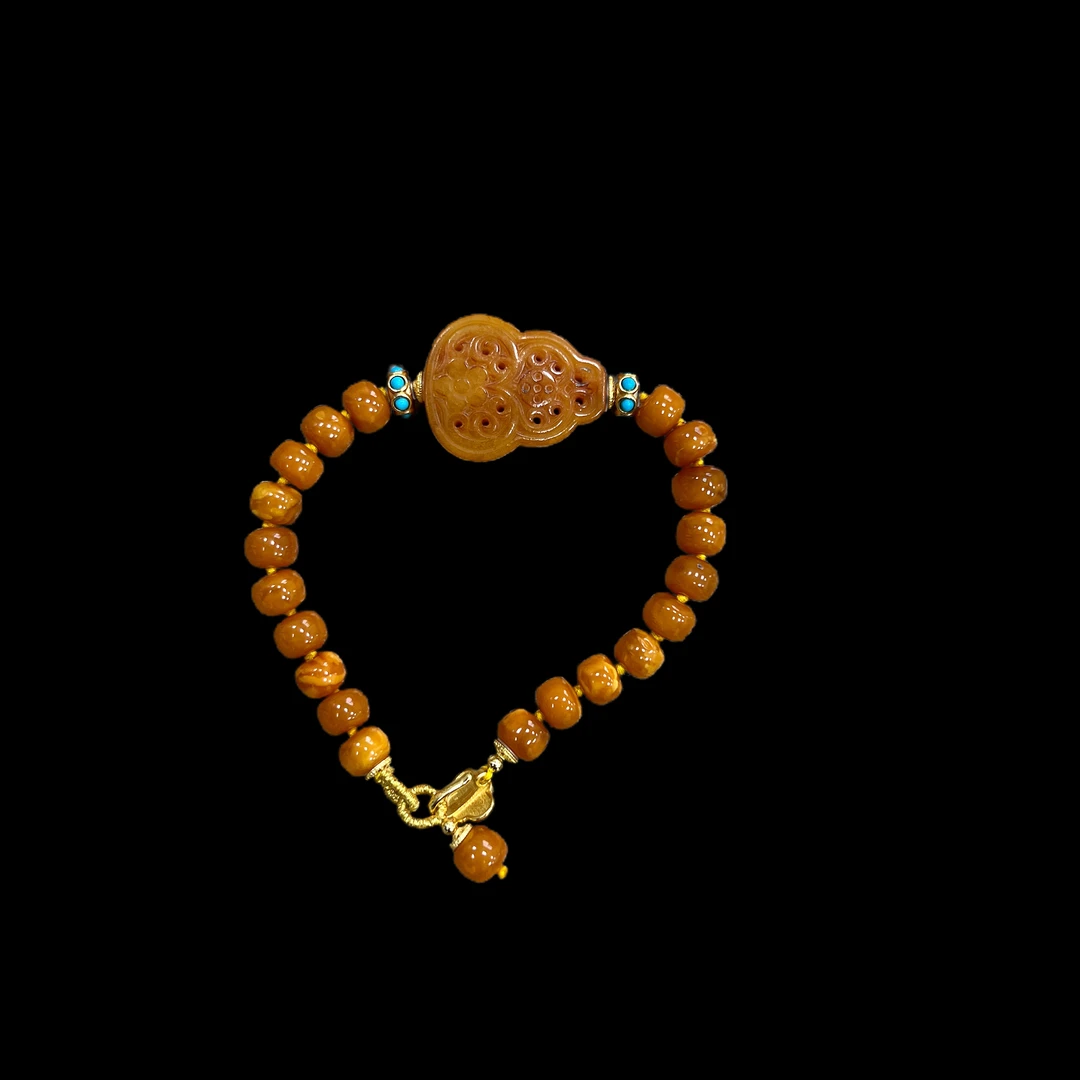 V2483蜜蜡手串孤品