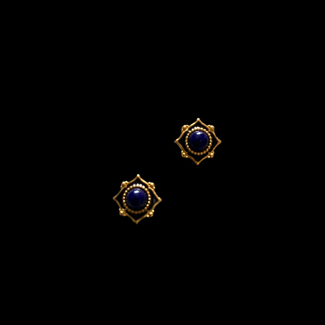 V1244青金石耳钉孤品